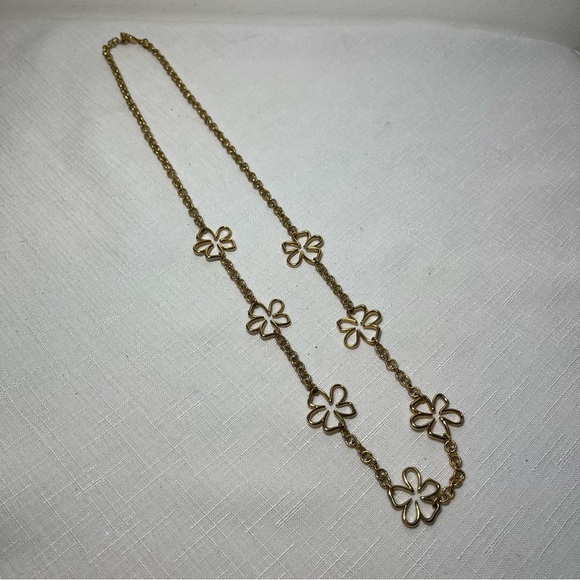 Vintage Robert VERDI Gold-tone Flower Necklace. Stamped - Picture 6 of 7